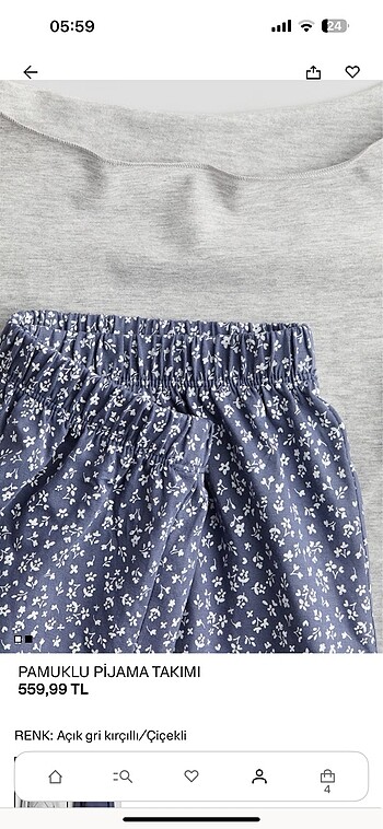 H&M H&M PAMUKLU PİJAMA TAKIMI