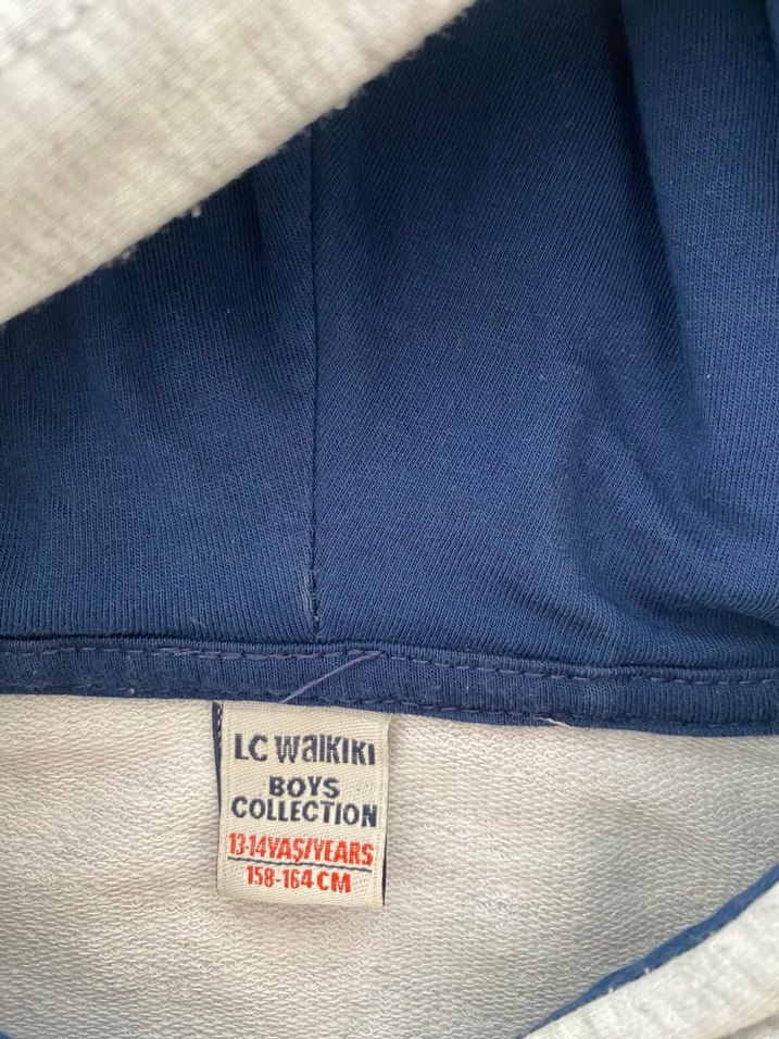 Gri Kapüşonlu Fermuarlı Mini Sweatshirt - Görsel 2