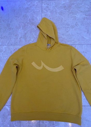 Sarı Kapüşonlu erkek Sweatshirt