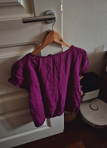 Zara Zara fuşya bluz small, kısa kollu ,