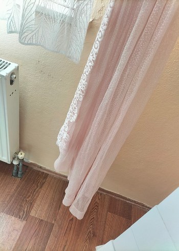 Pastel Pembe Düz Tül Perde - Görsel 2