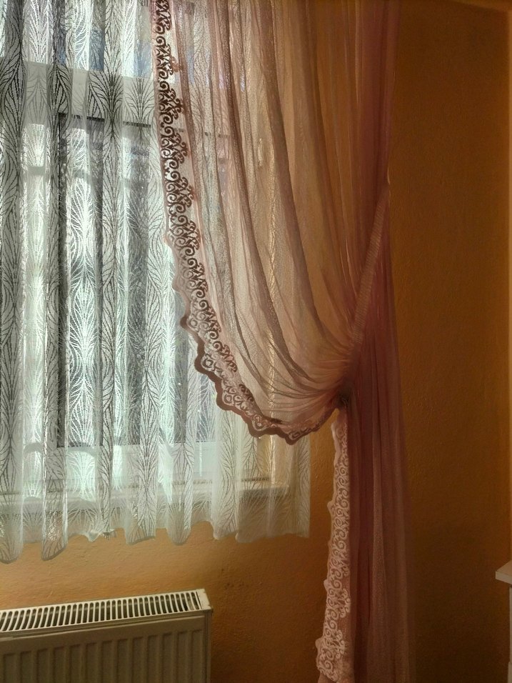 Pastel Pembe Düz Tül Perde - Görsel 4