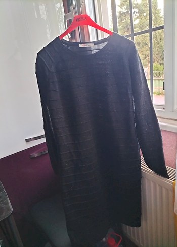 Siyah Triko Elbise - Görsel 3