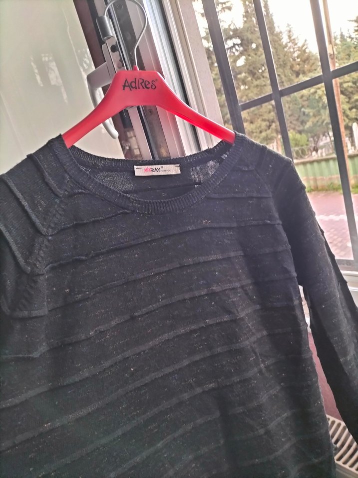 Siyah Triko Elbise - Görsel 4