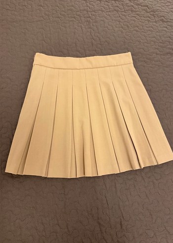 Bej Mini Etek Pilili - Görsel 3