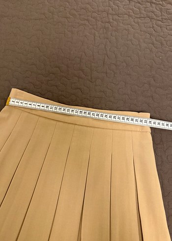 Bej Mini Etek Pilili - Görsel 4