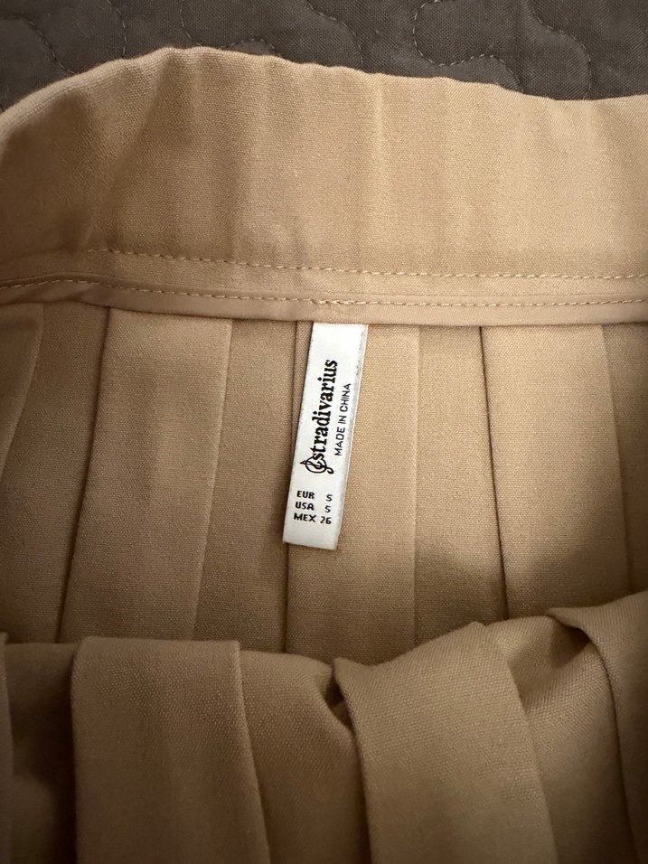 Bej Mini Etek Pilili - Görsel 2