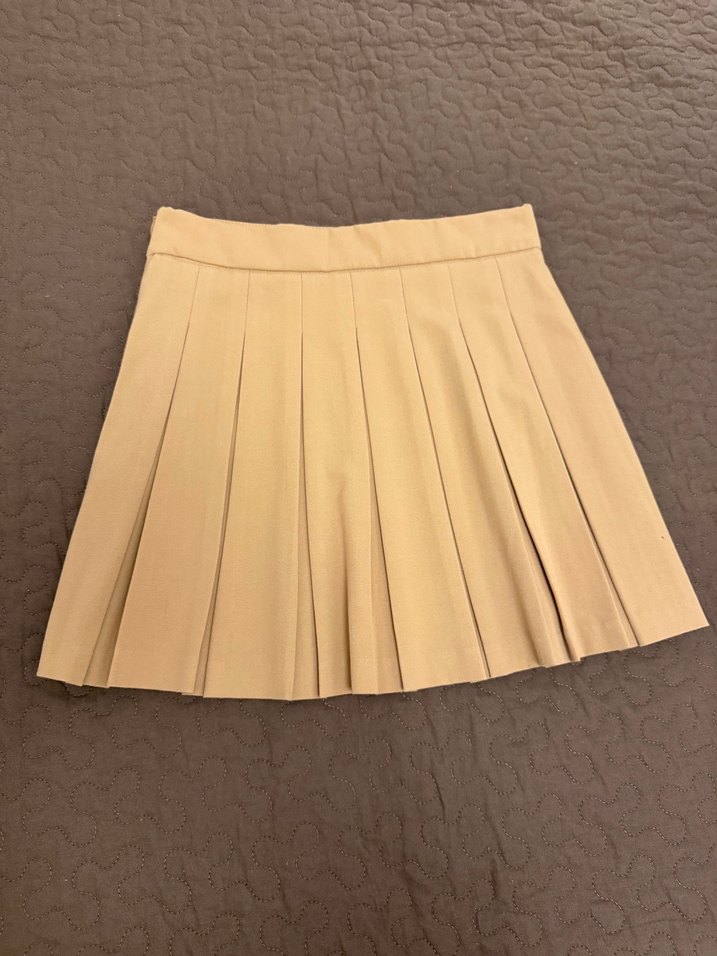 Bej Mini Etek Pilili - Görsel 3