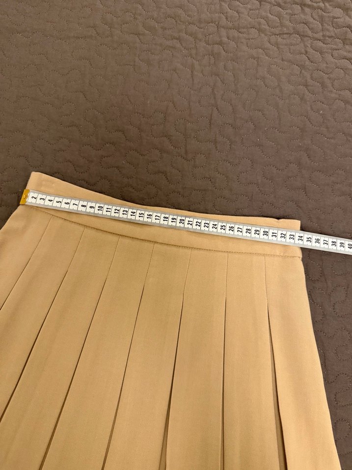 Bej Mini Etek Pilili - Görsel 4