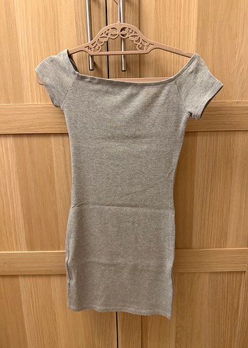 Pamuk Kumaşlı Gri Midi Elbise - Görsel 3