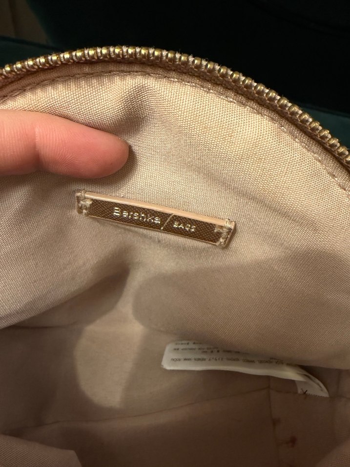 Zincir Detaylı Rose Altın Deri Kadın Çanta - Görsel 4