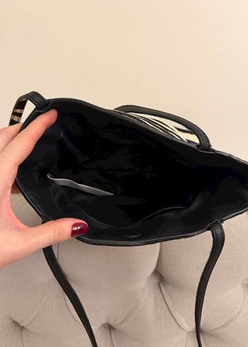 Kürk Detaylı Zebra Desenli Kadın Deri Çanta - Görsel 7