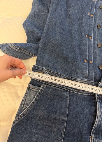 Kadın Mavi Denim Tulum - Görsel 4