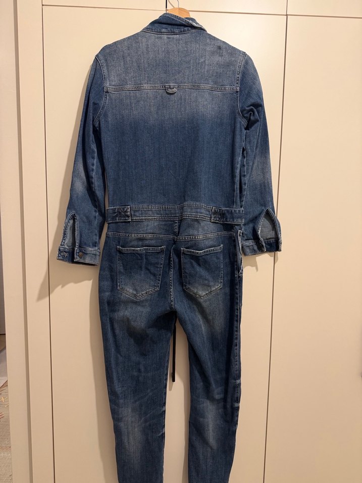 Kadın Mavi Denim Tulum - Görsel 2