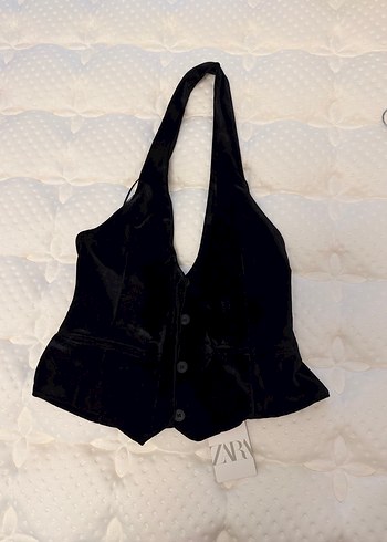 Siyah Kadife Kadın Yelek Zara - Görsel 2