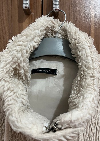 s Beden camel Renk Kadın Bej Yumuşak Tüylü Oversize Ceket