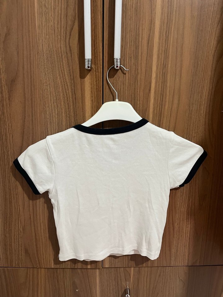 Kız Çocuk Beyaz Nirvana Baskılı Tişört - Görsel 2