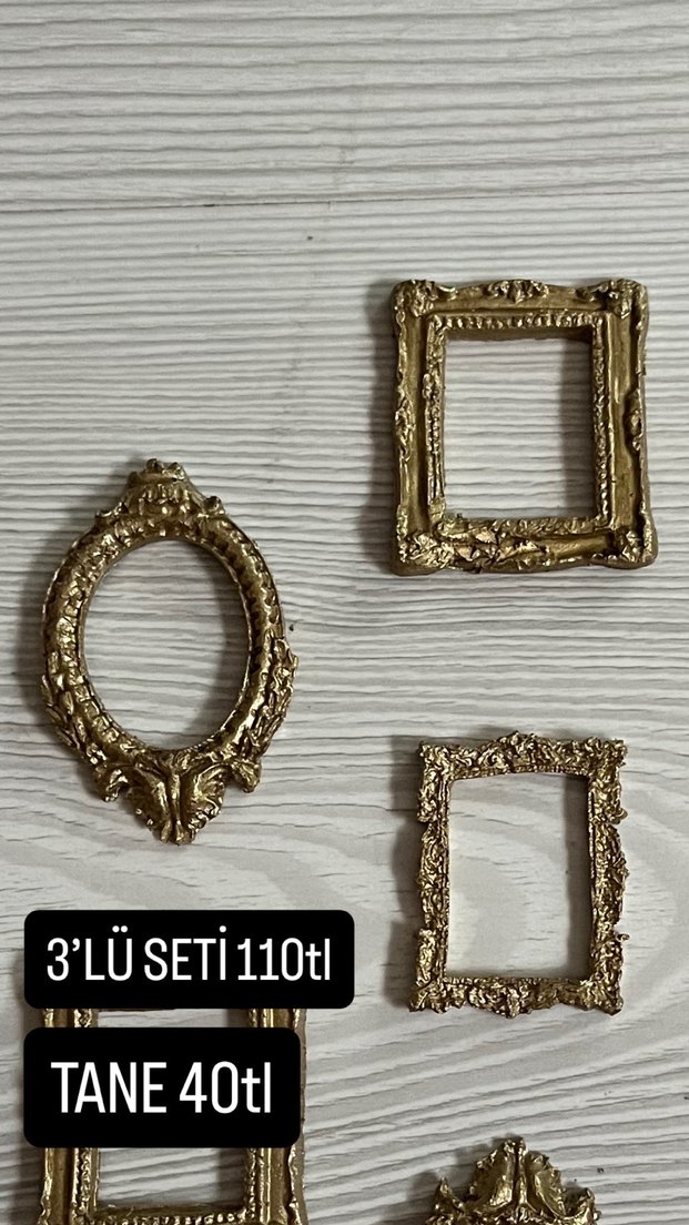 Gold rengi Mini Çerçeve adet fiyatı EL EMEĞİ İLE KİLDEN yapıld - Görsel 5