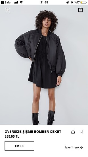 Zara oversize bomber ceket