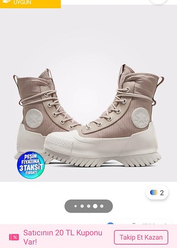 Converse Bej Kadin Platform Spor Ayakkabi