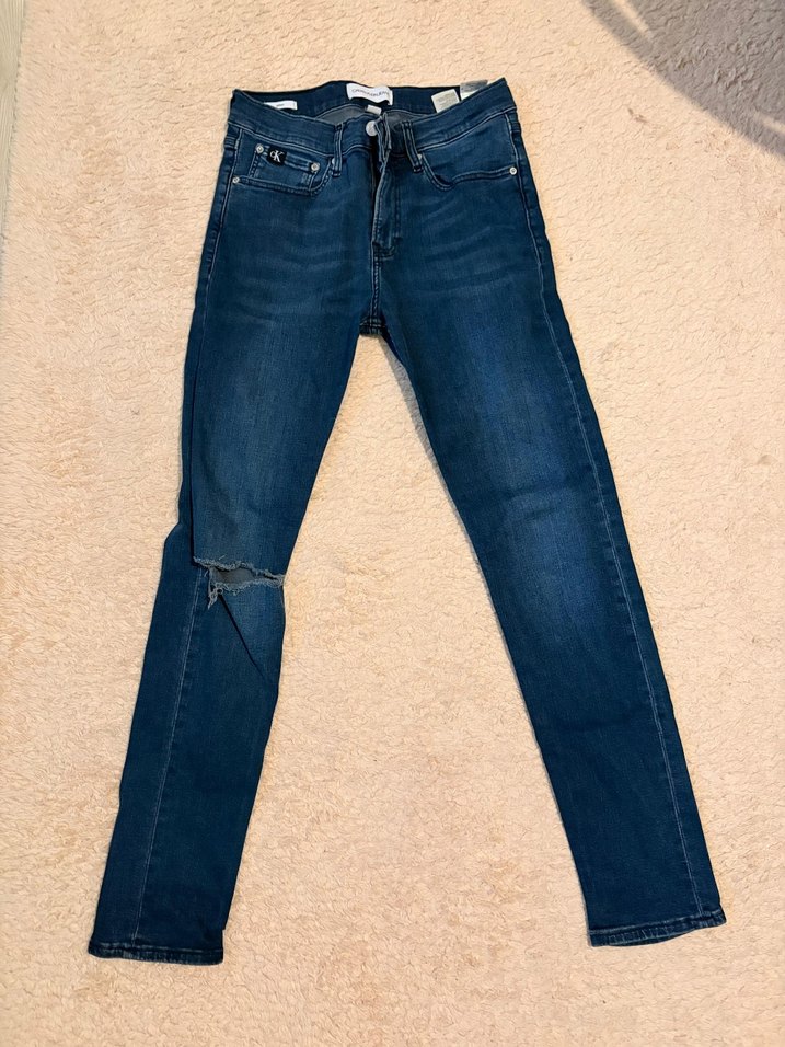 Calvin Klein Düğmeli Lacivert erkek Jean - Görsel 2