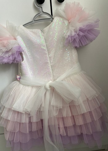 LC Waikiki Pastel Mor Fırfırlı Kız Çocuk Elbise