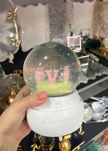 Pembe Pastel Kar Küresi Biblo - Görsel 2