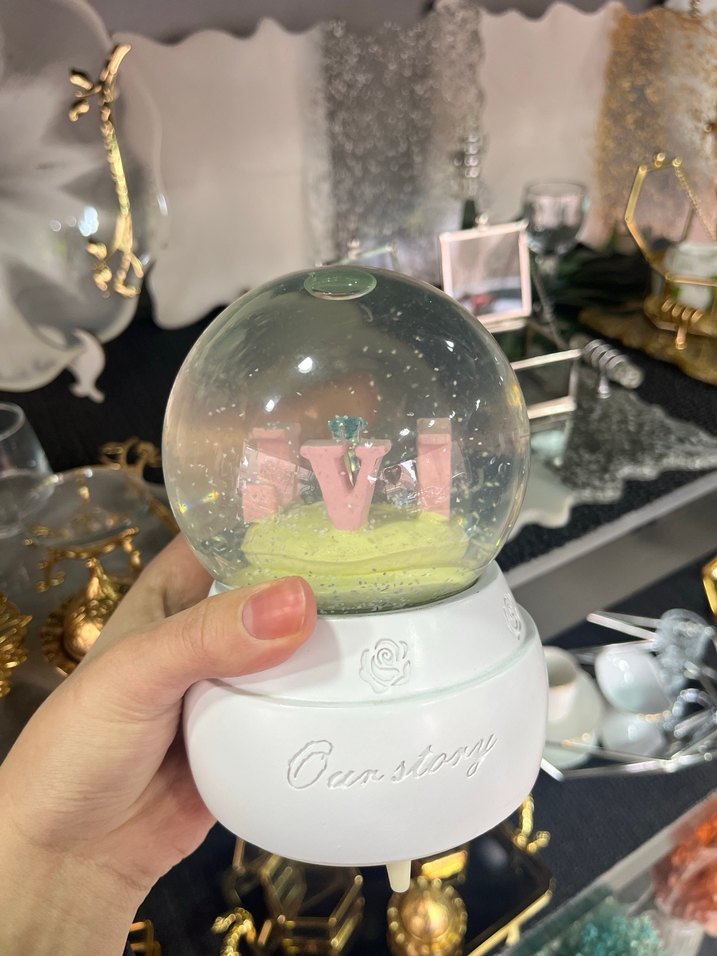 Pembe Pastel Kar Küresi Biblo - Görsel 2