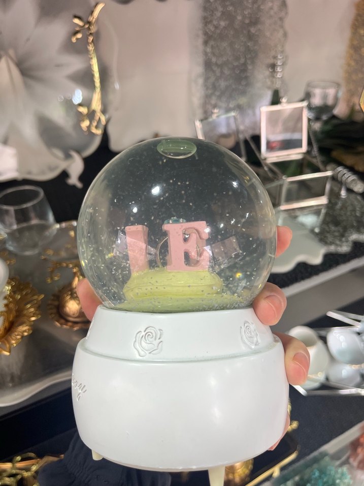 Pembe Pastel Kar Küresi Biblo - Görsel 3