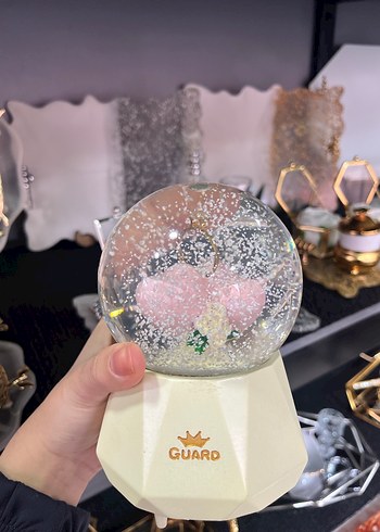 Pembe Kalpli Dekoratif Kar Küresi - Görsel 2