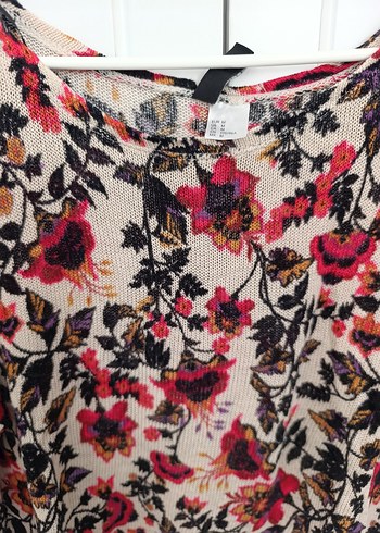 H&M Dantel Detaylı Bohem Çiçekli Uzun Kollu Bluz