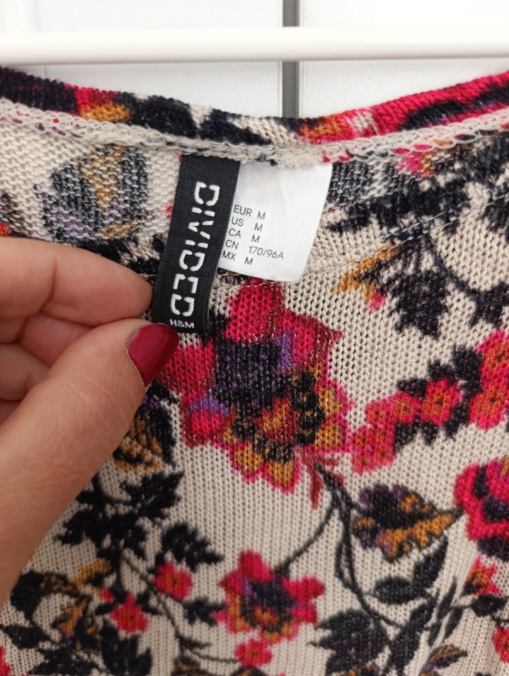 Dantel Detaylı Bohem Çiçekli Uzun Kollu Bluz - Görsel 3