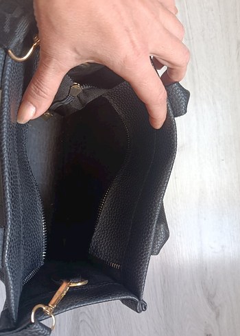 Siyah Deri Kadın Tote Çanta - Görsel 3