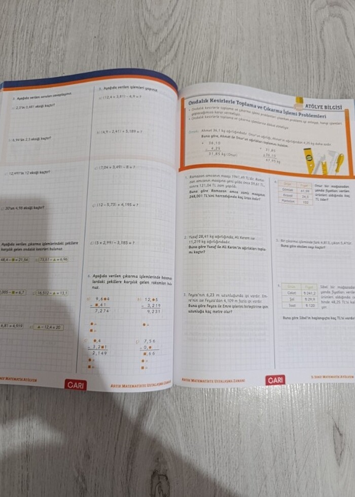 5.inci sınıf matematik test kitabı  - Görsel 2
