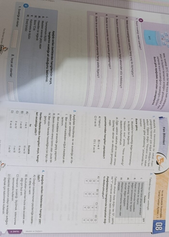 5.inci sınıf fen bilgisi test kitabı  - Görsel 2