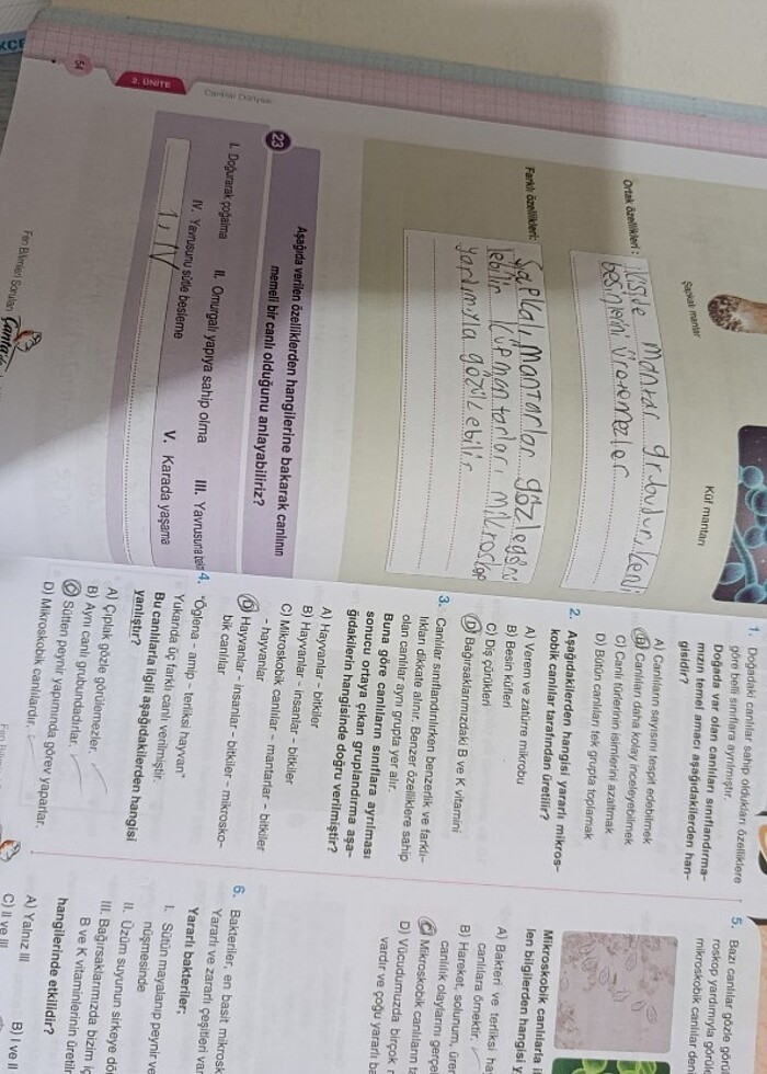 5.inci sınıf fen bilgisi test kitabı  - Görsel 3