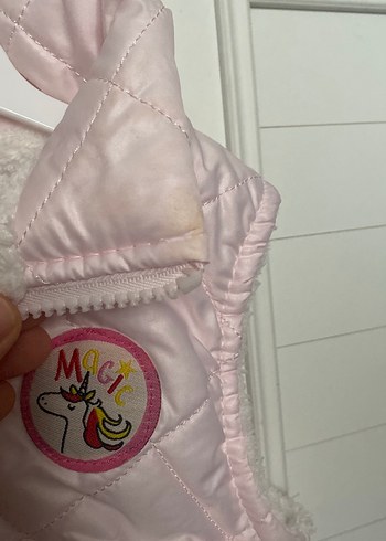 Kız Çocuk Pembe Fermuarlı Yelek - Görsel 4