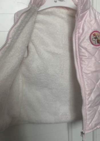 Kız Çocuk Pembe Fermuarlı Yelek - Görsel 3