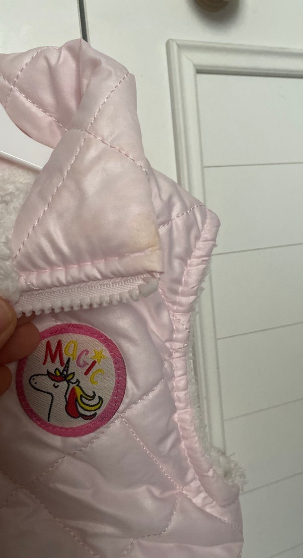 Kız Çocuk Pembe Fermuarlı Yelek - Görsel 4