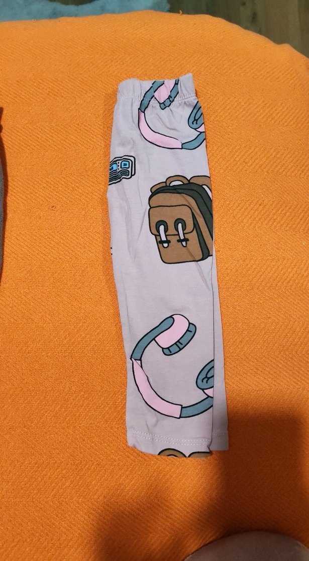 Kız Çocuk Renkli Baskılı Street Wear Tayt - Görsel 2