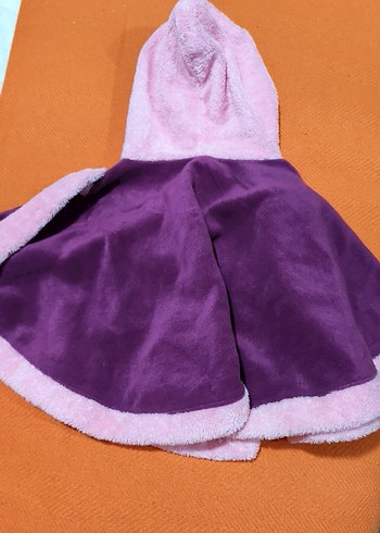 Kız Çocuk Kapüşonlu Mor Poncho - Görsel 2