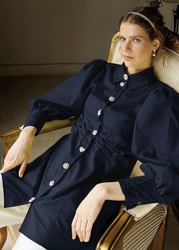 Mücevher düğmeli,prenses tunik - Görsel 3