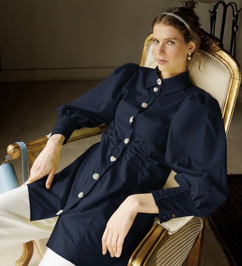 Mücevher düğmeli,prenses tunik - Görsel 3