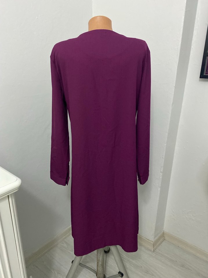 Uzun Kollu Mor Kadın Tunik - Görsel 4