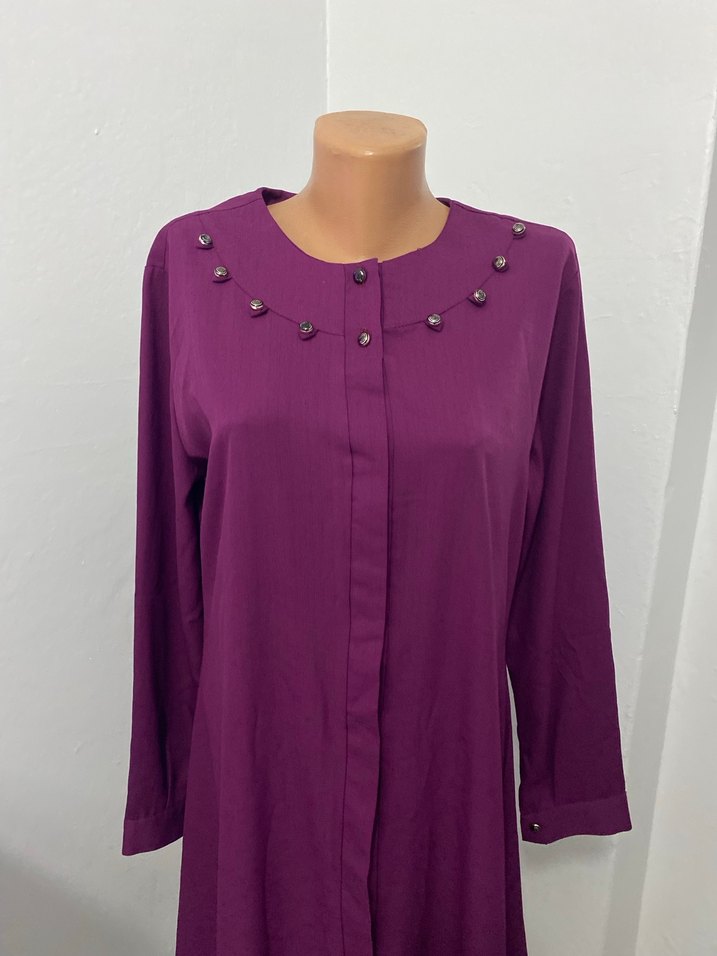 Uzun Kollu Mor Kadın Tunik - Görsel 2