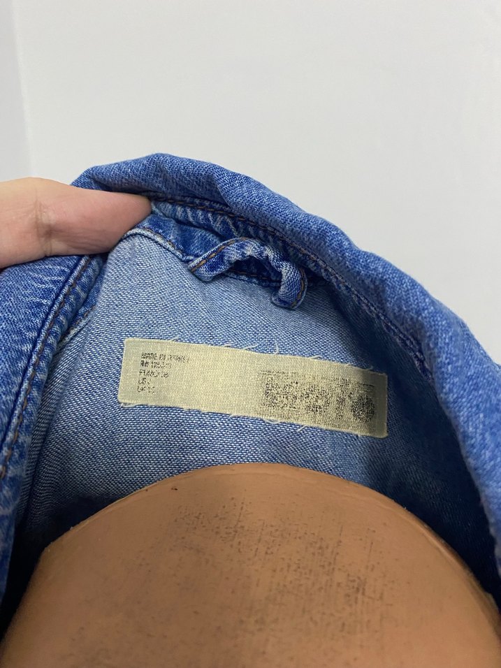 Düğmeli Mavi Denim Kadın Gömlek - Görsel 4