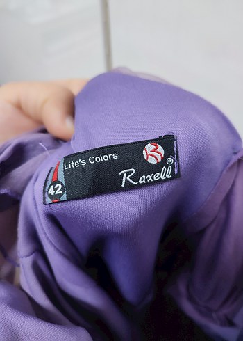 Mor Uzun Kat Kat Fırfırlı Straplez Kadın Elbise - Görsel 3