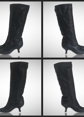 Louis Vuitton LOUİS VUİTTON Black Leather Long Boots