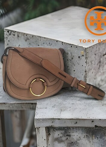 TORY BURCH Camel Leather Crossbody Bag