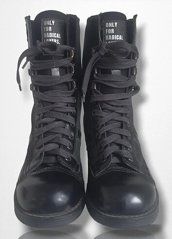 36 Beden siyah Renk OXS Black Leather Military Boots